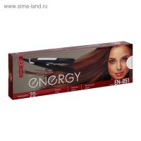 Щипцы-гофре ENERGY EN-851, 20 Вт, алюминиевое покрытие, 85х20 мм, 220&deg;C, черные