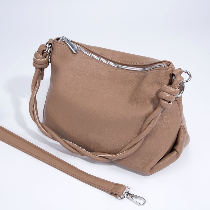 Сумка кросс-боди на молнии, цвет бежевый