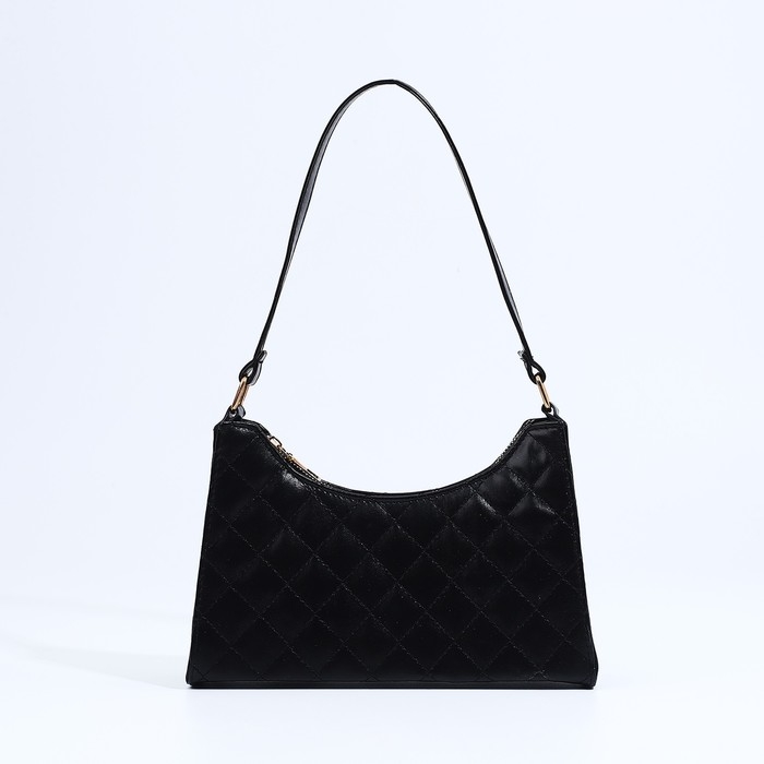 Сумка-багет на молнии, цвет чёрный