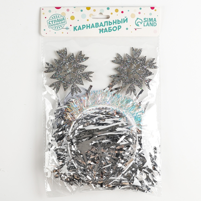 Новогодний карнавальный набор &laquo;Снежинка 6&raquo; (ободок+ помпоны), на новый год