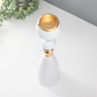 Подсвечник металл на 1 свечу "Белая лагуна" d=5 см золото 10х10х41 см