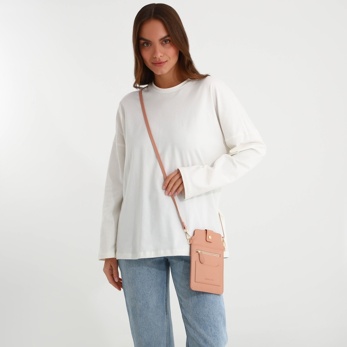 Сумка женская, кросс-боди, на магните, цвет розовый