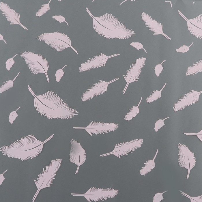 Пленка для цветов, матовая,"Перья", розовый, 0,6 х 9м &plusmn;5%