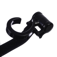 Крючок для сумок на коляску, пластиковый, вращается на 360&deg;, на липучке, цвет черный