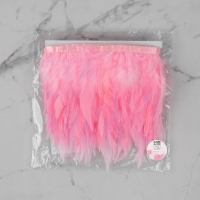 Тесьма с перьями петуха, 10-15 см, 5 ± 0,5 м, цвет розовый Тесьма с перьями петуха, 10-15 см, 5 ± 0,5 м, цвет розовый