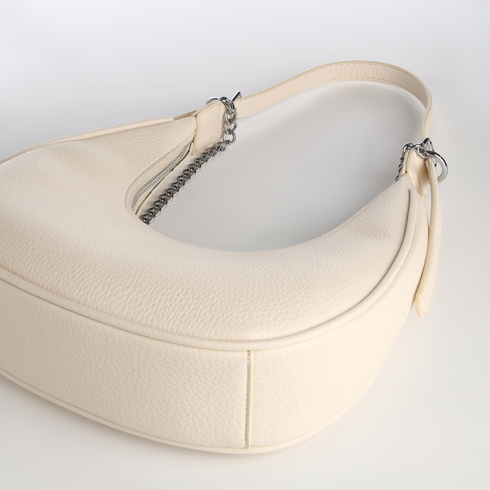 Сумка женская хобо на молнии TEXTURA, средний размер, цвет молочный Сумка женская хобо на молнии TEXTURA, средний размер, цвет молочный