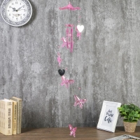 Музыка ветра пластик "Бабочки и сердечко-зеркало" 4 трубки 11 элементов 75 см Музыка ветра пластик "Бабочки и сердечко-зеркало" 4 трубки 11 элементов 75 см