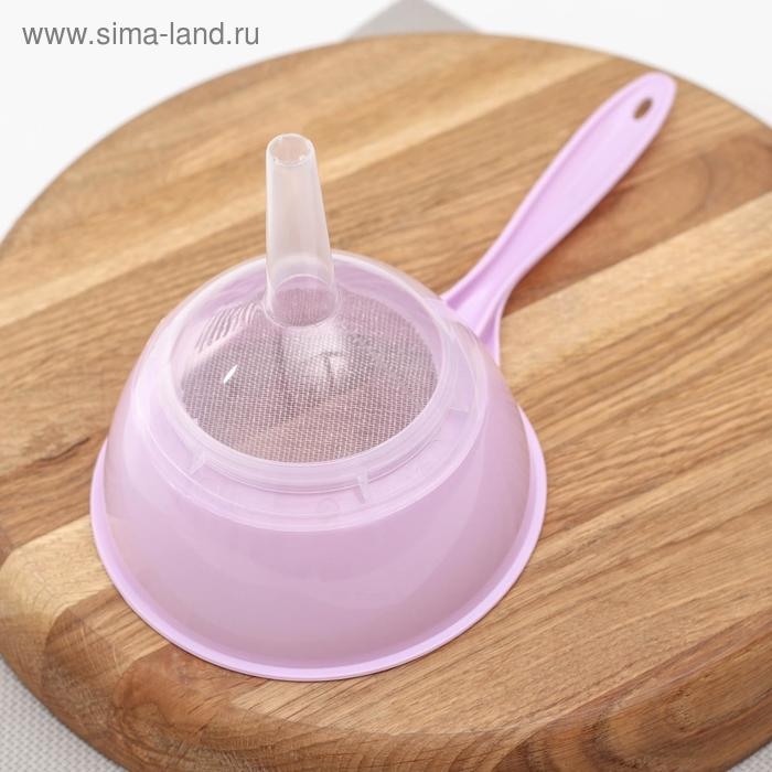 Воронка-сито пластиковая «Комбо», 24,5×12×14,5 см, цвет МИКС Воронка-сито пластиковая «Комбо», 24,5×12×14,5 см, цвет МИКС