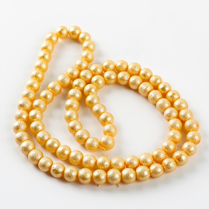 Бусины из стекла, набор 78 шт., размер 1 шт. &mdash; 10 мм, цвет жёлтый
