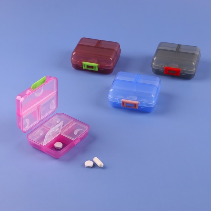 Таблетница &laquo;Трансформер&raquo;, 7,8 &times; 7 &times; 3,5 см, 7 секций, цвет МИКС