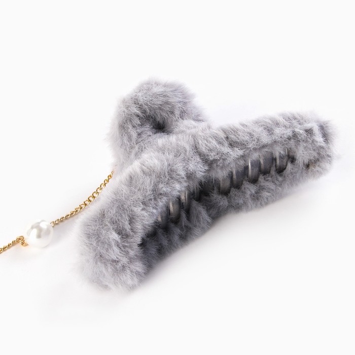 Краб для волос пушистый &laquo;Самой прекрасной&raquo; с подвеской, 3 х 12 см