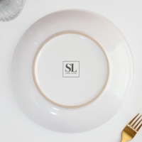 Тарелка керамическая &laquo;Акварель&raquo;, 22.5 см, цвет белый