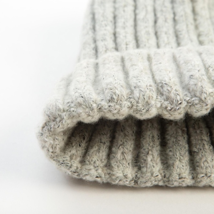 Шапка женская MINAKU с подворотом, размер 54-56, цвет серый Шапка женская MINAKU с подворотом, размер 54-56, цвет серый