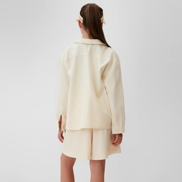 Рубашка для девочки MINAKU: Casual collection KIDS цвет бежевый, рост 122