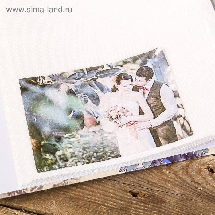 Фотоальбом на 200 фото 13х18 см "Крупные цветы" золот.обвод, в коробке МИКС 33х27,5х5,7 см