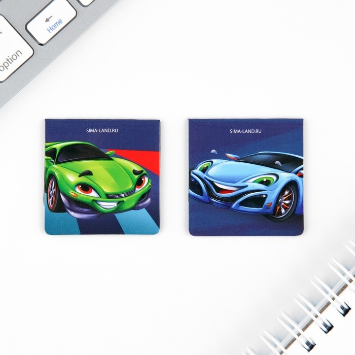 Подарочный набор блокнот А6, 32 листа, наклейки, магнитные закладки &laquo;Тачки&raquo;