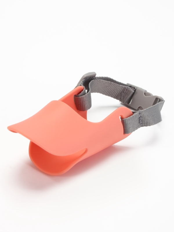 Намордник силиконовый фиксирующий, размер M (ОМ 15 см, ОШ 18-30 см), розовый