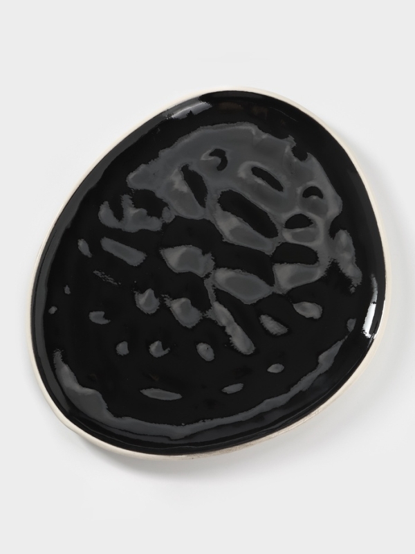 Набор чёрных тарелок, 4 предмета