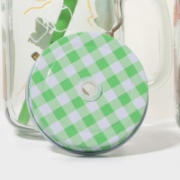 Набор банок стеклянных Доляна «Свежий бриз», 2 предмета: 2 банки с крышками и трубочками 450 мл Набор банок стеклянных Доляна «Свежий бриз», 2 предмета: 2 банки с крышками и трубочками 450 мл