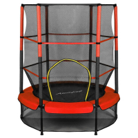 Батут ONLYTOP, d=140 см, высота сетки 125 см, цвет красный Батут ONLYTOP, d=140 см, высота сетки 125 см, цвет красный