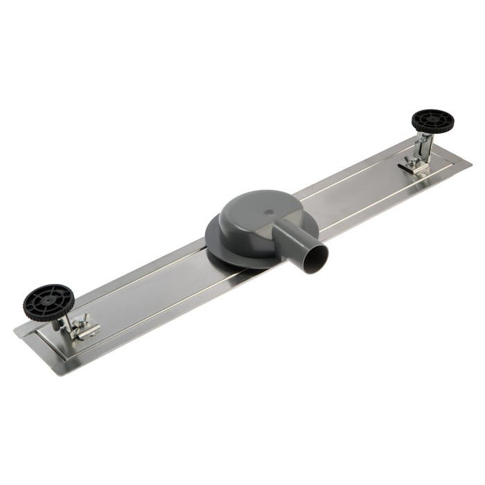 Трап ZEIN engr, c флaнцeм свободного вращ 360&deg;, 7*60 см, d=40/50 мм, нерж сталь, сатин