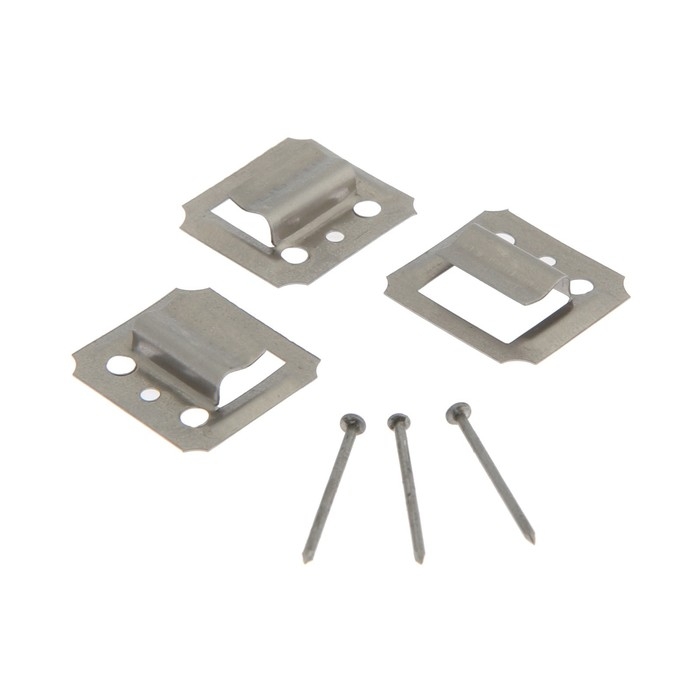 Кляймер ТУНДРА, №3, без покрытия, с гвоздями, 100 шт Кляймер ТУНДРА, №3, без покрытия, с гвоздями, 100 шт