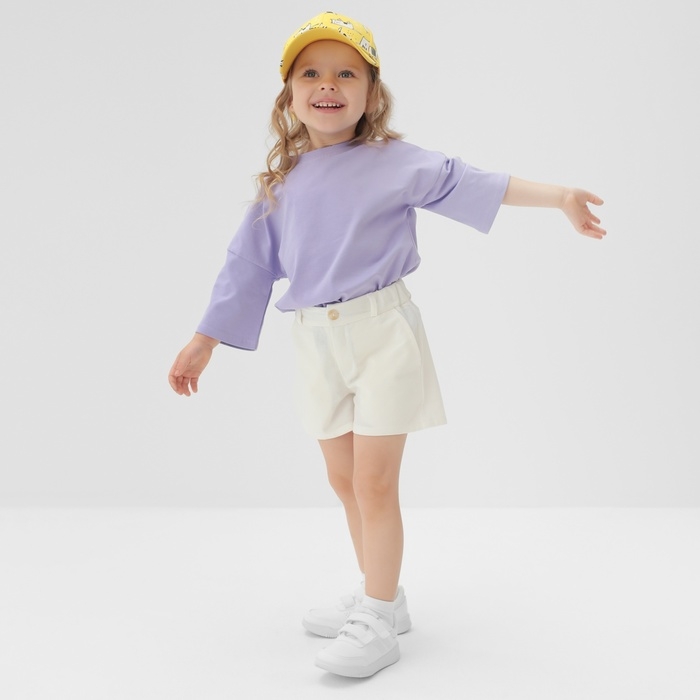 Шорты детские MINAKU: Cotton Collection цвет белый, рост 98