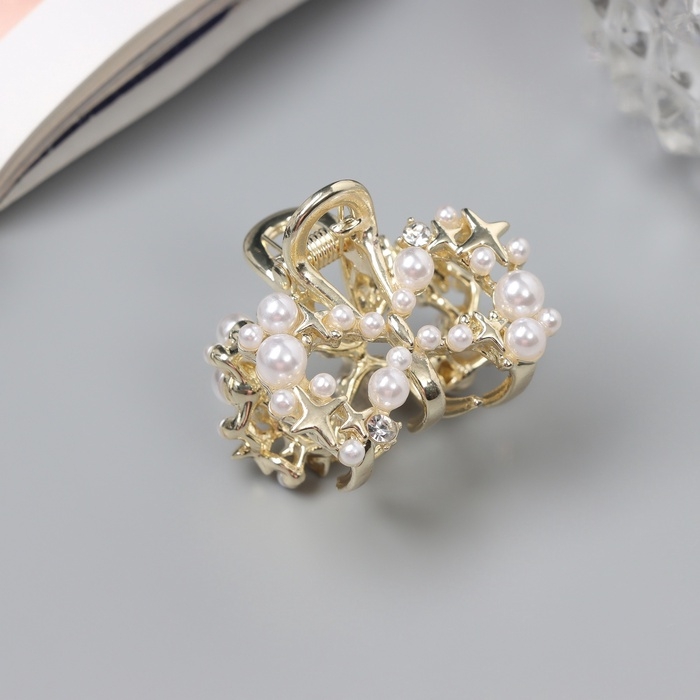 Краб для волос "Саманта галант" бант, 3 см, золото