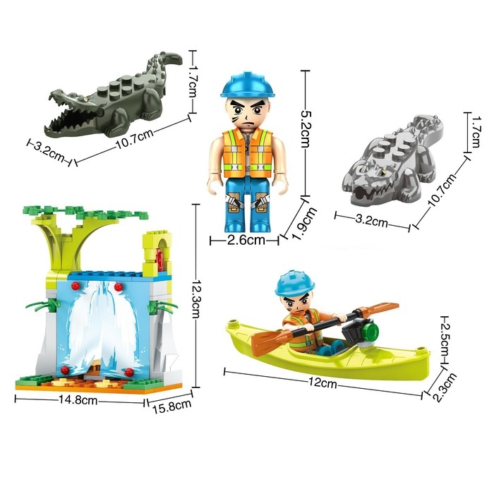 Конструктор &laquo;Джунгли. Водопад с крокодилами&raquo;, 134 детали