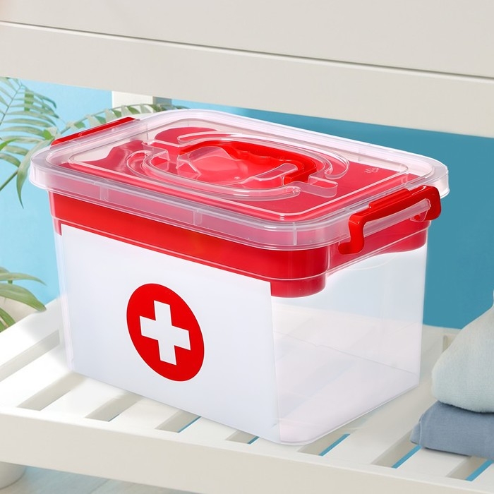 Ящик для хранения &laquo;Аптечка&raquo;, с вкладышем, 6,5 л