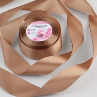 Лента атласная, 40 мм &times; 23 &plusmn; 1 м, цвет тёмно-кремовый №268