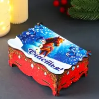 Шкатулка новогодняя "Счастья" 14х9,3х6 см