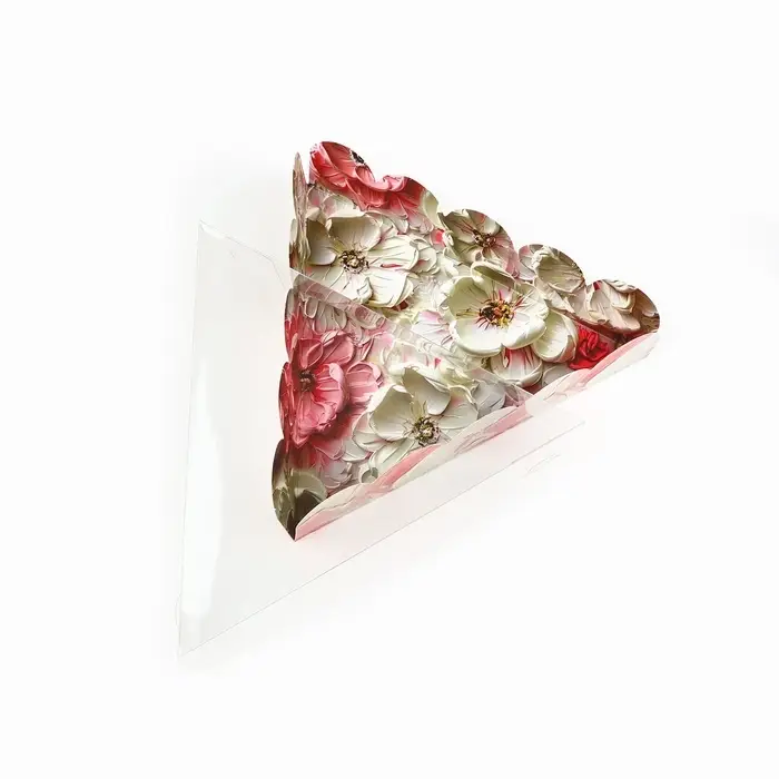 Коробка для кондитерских изделий с пластиковой крышкой &laquo;Розовые цветы&raquo;, 18 х 3 см