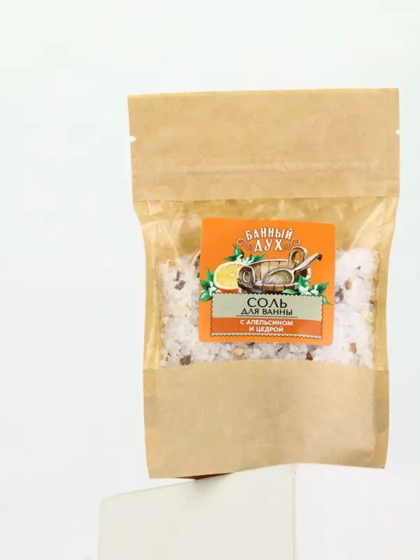 Банный Дух Соль для ванны с апельсином и цедрой, 150 г.