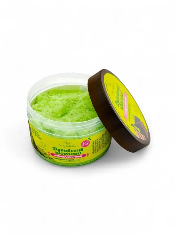 Скраб для тела соль и сахар с маслами Candy baht bar дубайский шоколад, 350 г