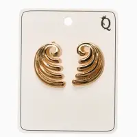 Серьги металл &laquo;Волна&raquo;, цвет золото