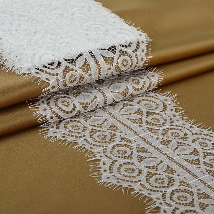 Кружево реснички, 145 мм × 3 ± 0,5 м, цвет белый Кружево реснички, 145 мм × 3 ± 0,5 м, цвет белый