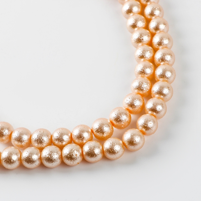 Бусины из стекла, набор 78 шт., размер 1 шт. &mdash; 10 мм, цвет бежевый