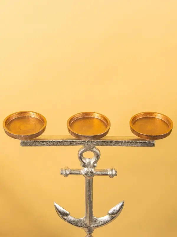 Подсвечник на 3 свечи "Якорь" алюминий 35х17,5х79 см