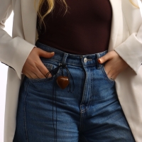 Портупея с кулоном &laquo;Сердечко&raquo;, трансформер, коричневая, 150 см