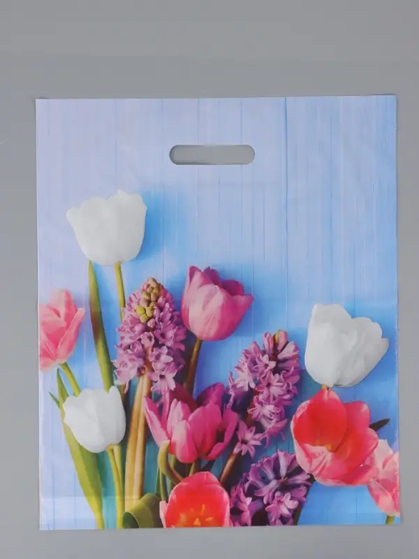 Пакет "Цветочный уют", полиэтиленовый с вырубной ручкой, 38 х 45 + 3 см, 50 мкм