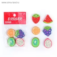 Набор фигурных ластиков &laquo;Фрукты/Ягоды&raquo;, 4 штуки, в блистере, МИКС