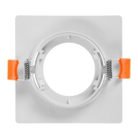 Светильник встраиваемый, поворотный, под лампу MR16, пластик, квадрат, пластик, белый