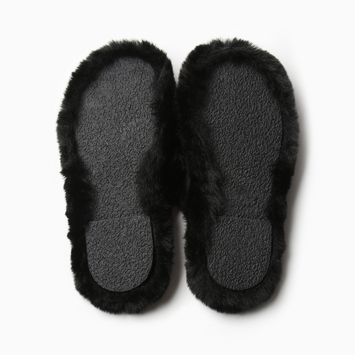 Тапочки женские с открытым носом размер 38, цвет чёрный Тапочки женские с открытым носом размер 38, цвет чёрный