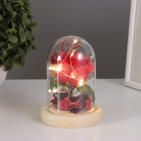 Ночник &laquo;Роза&raquo; LED 3хААА красный 9,5х9,5х14см