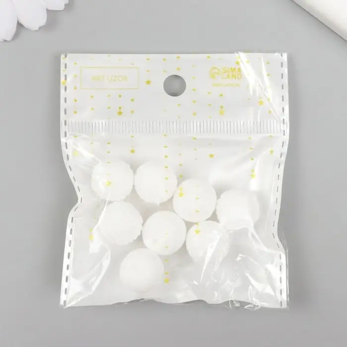 Бусина силикон &laquo;Круглая с фаской&raquo; белая d=1.5 см