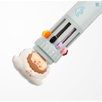 Ручка шариковая 10-цветная 0,5 мм "Шапочка белая" (штрихкод на штуке)