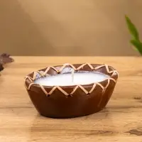 Свеча в керамической чаше, 12х9х5 см