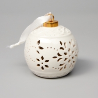 Елочный шар "Вьюга" 10х8.8х8.8, 1 LED, LR44x3(в компл.), Т/БЕЛЫЙ