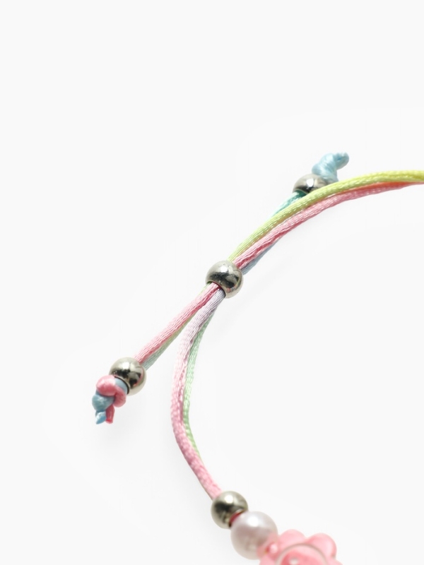 Браслет детский Браслет детский "Выбражулька" на затяжке, лиса с бусинами смайлы, цветной